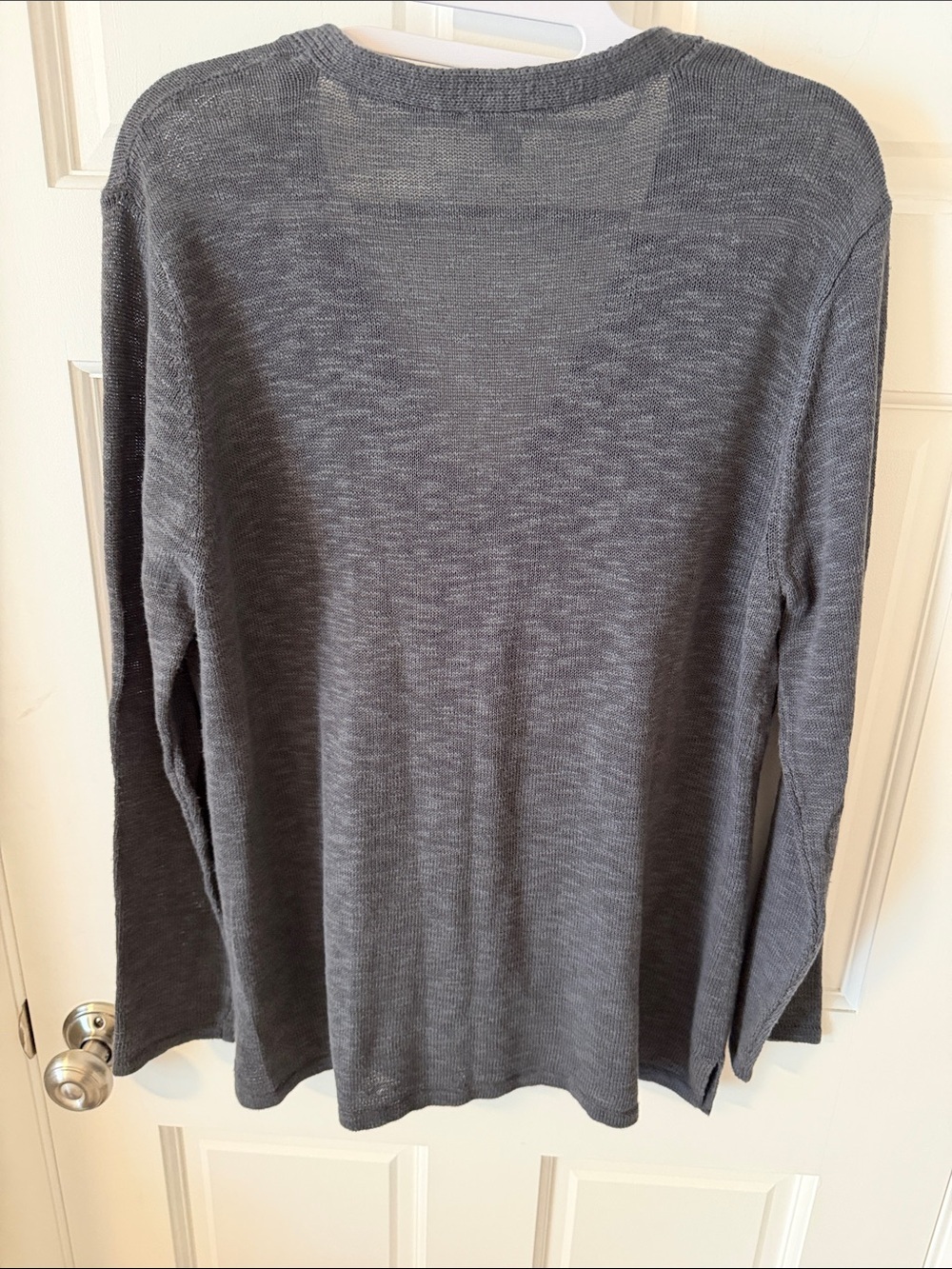Pure Jill J. Jill Gray V-Neck Cotton Linen
Cardigan Sweater Pockets  M petite - Picture 4 of 6